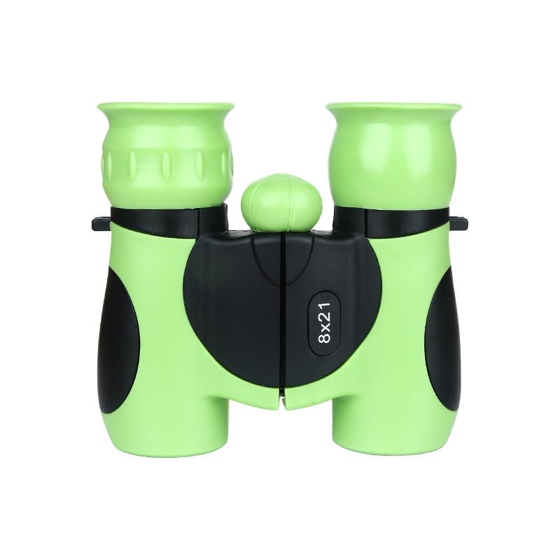 8x21mm Kids Binoculars Compact High Resolution HD Shockproof Binoculars Gift for Boys Girls Travel Hiking Camping binoculaire (Green)