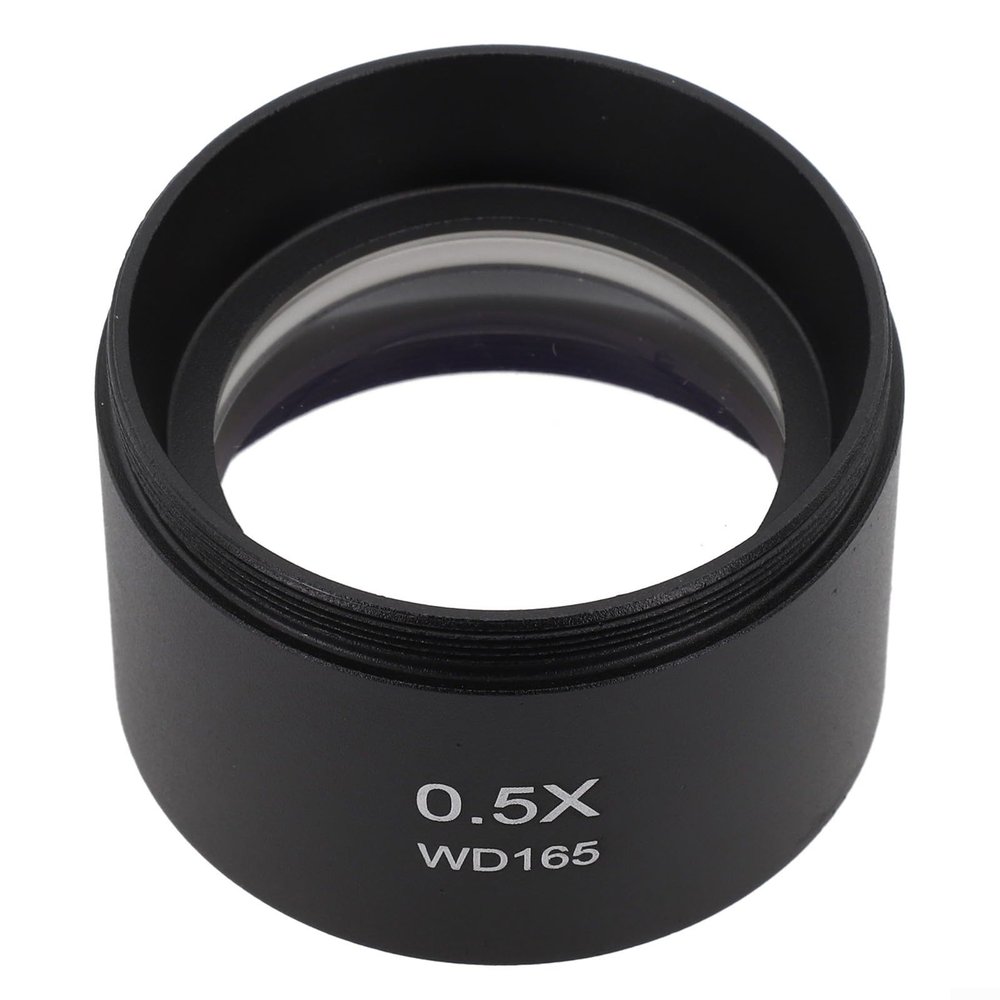 0.5X 0.7X Auxiliary Objective Lens For Trinocular Binocular Stereo Zoom Microscope, 48Mm Mounting Diameter Glass Optics, Increases Or Reduces Magnification(0.5X)