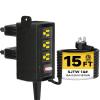 Iwister IP66 Outdoor Power Strip Fully Waterproof, 6 AC 15 Ft, 1875W/15A 14AWG Heavy-Duty SJTW Extension Cord, All-Weather, Surge Protection, Ideal for Outdoor, patios, Garden, Pool Party, RV,Black view 1