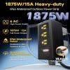 Iwister IP66 Outdoor Power Strip Fully Waterproof, 6 AC 15 Ft, 1875W/15A 14AWG Heavy-Duty SJTW Extension Cord, All-Weather, Surge Protection, Ideal for Outdoor, patios, Garden, Pool Party, RV,Black view 2