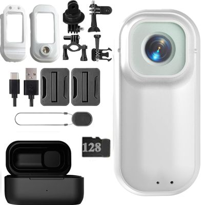 2026 New 4K HD Capture Thumb Camera, Waterproof 4K Thumb Camera with Charging Case, Ultra Wide Angle HD Action Camera, for Diving Cycling and Outdoors Activities (White,128G)