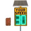 BDJSN Solar Powered Radar Speed Detector, 60x90cm LED Solar Radar Speed Limit Sign, IP65 Waterproof, Includes Solar Panel & Remote, for Highways & Streets view 1