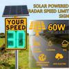 BDJSN Solar Powered Radar Speed Detector, 60x90cm LED Solar Radar Speed Limit Sign, IP65 Waterproof, Includes Solar Panel & Remote, for Highways & Streets view 4