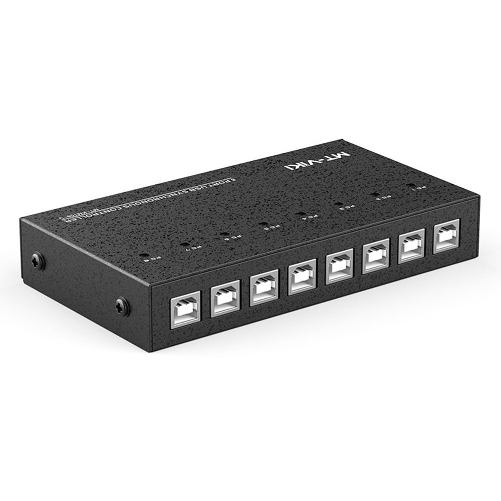 8 Ports USB Computer Synchronizer, DNF Brushed Gold Keyboard and Mouse Sharer, for Game Studios, Security/Stock Market Surveillance, Offices