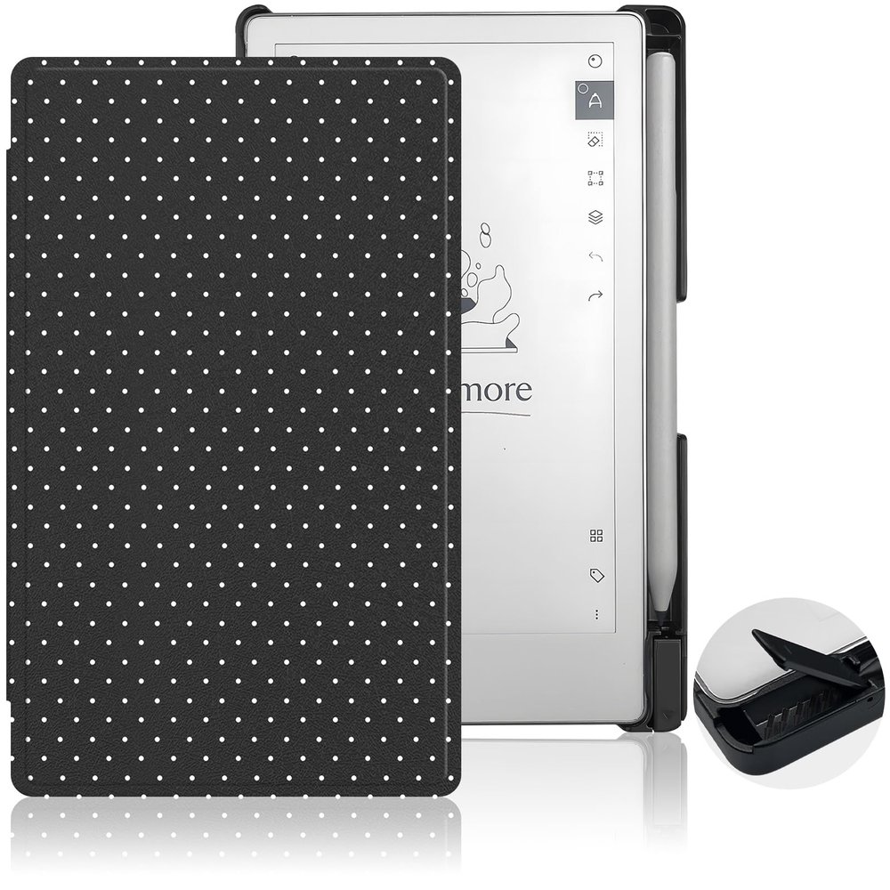 Aippdo Case for Remarkable Paper Pro Move 7.3 inch 2025,Hard Back Shell Protective Book Folio Cover with Built-in Pen Holder, with Auto Sleep/Wake Function.