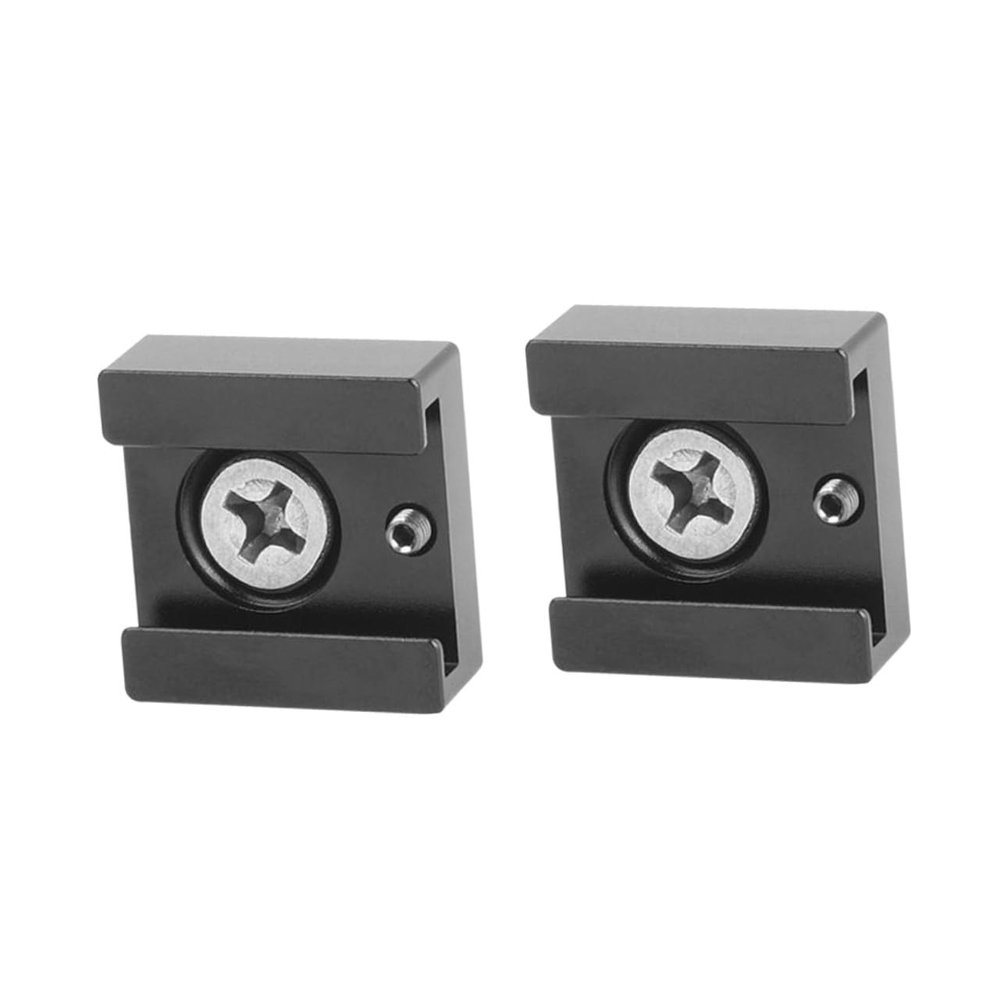 SHOWERORO 2Pcs Multifunction Cold Shoe Flash Adapter Mounts for Photographers, Quick Release Shoe Flash Bracket Compatible with Light Stands, Black