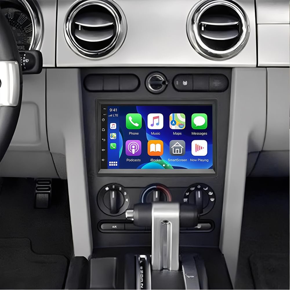7" Android 14 Car Stereo Radio for Ford Mustang 2005 2006 2007 2008 2009 with Carplay Android Auto,Touch Screen Car Radio with GPS Navigation Bluetooth WiFi FM RDS SWC AHD Backup Camera, 2+32G