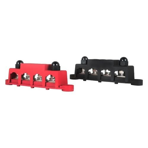 New Unused 4 Post Busbar Bus Bar Power Distribution 12V 250A 5/16" Red & Black Pair