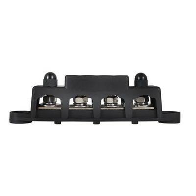 Black 4 Post Busbar Bus Bar Power Distribution Block 5/16" 12V 250A With Cover