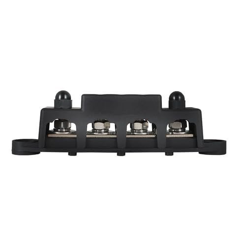 Black 4 Post Busbar Bus Bar Power Distribution Block 5/16" 12V 250A With Cover