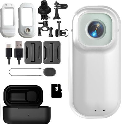 2026 New 4K HD Capture Thumb Camera, Waterproof 4K Thumb Camera with Charging Case, Ultra Wide Angle HD Action Camera, for Diving Cycling and Outdoors Activities (White,64G)