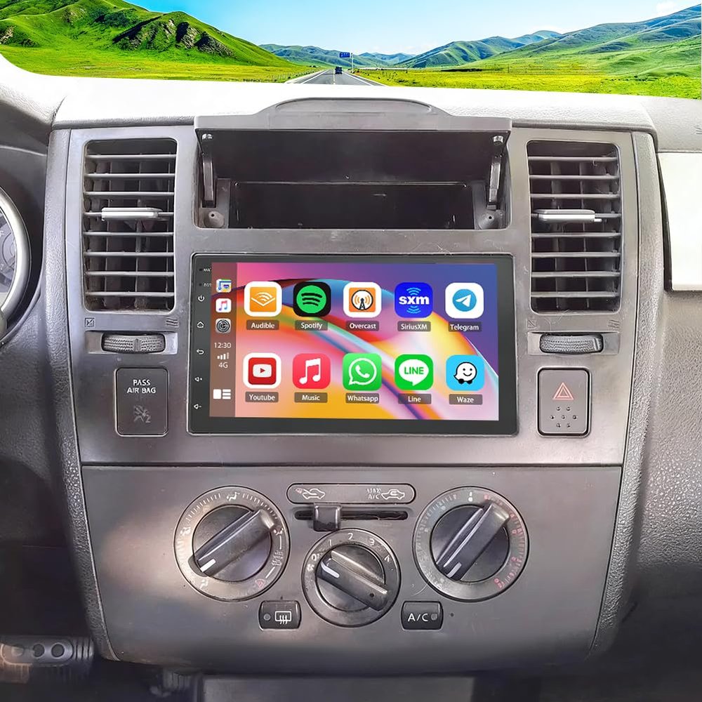 2+64G Double Din Radio Stereo for Nissan Versa 2006-2011 with Wireless Carplay & Android Auto,7 Inch Android 15 Car Audio Receiver GPS Navigation Unit with Bluetooth Head Unit WiFi SWC