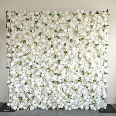 100x100cm Flowers Backdrops Wall, Artificial Flowers Wall Panel, Floral Wall Decor for Wedding Valentine's Day Girl's Party Portrait Photo Shoots Studio Props,Style e