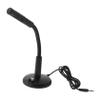 TIDTALEO Computer Microphone 3.5Mm Interface Portable Desktop Mic with Base for Voice Chat Recording Laptop Use Black Plastic Meeting Microphone view 1