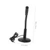 TIDTALEO Computer Microphone 3.5Mm Interface Portable Desktop Mic with Base for Voice Chat Recording Laptop Use Black Plastic Meeting Microphone view 2