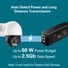 2.5Gb PoE++ Injector 60W, 2.5 Gigabit High PoE+ Adapter, IEEE802.3 af/af/bt Compliant, 60W High Power Plus Over Ethernet, Replace for TP-Link TL-PoE170S, TL-POE260S, Trendnet TPE-117GI, TPE-215GI view 2