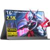 16" 2.5K 120Hz Portable Gaming Monitor  Second Display for Console & Laptop, Smooth Gameplay with Dual USB-C & HDMI, Built-in Speakers, Works with PS5, Xbox, Switch, Ideal for Travel, Home & Office view 1