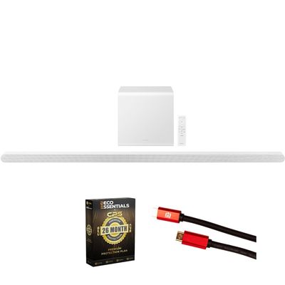 Samsung HW-S801D 3.1.2ch Wireless Soundbar Dolby Atmos White 2024 Bundle with 4K HDMI Cable & Deco Essentials CPS Exclusive 26 Month Protection Pack Bundle (BEACH-CPS-261000)