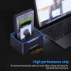 Gugxiom USB 3.0 to SATA Dual Bay External Hard Drive Docking Station for 2.5 or 3.5in HDD, SSD, with UASP, RGB Light, Hard Drive Duplicator, Cloner Function (US Plug) view 2