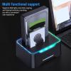 Gugxiom USB 3.0 to SATA Dual Bay External Hard Drive Docking Station for 2.5 or 3.5in HDD, SSD, with UASP, RGB Light, Hard Drive Duplicator, Cloner Function (US Plug) view 3