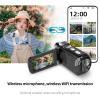 ASHATA 4K Video Camera Camcorder, 64MP Vlogging Camera for, 28X Digital Zoom 3 Inch Rotation Screen Auto Focus Vlog Camcorder with LED Light for Travel view 3