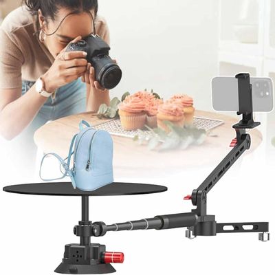 360 Degree Camera Spinne, Spinning Rig, Panoramic Photography Platform,Turntable Photo Booth Rotating with Dolly Wheel for Unboxing Commercial Video