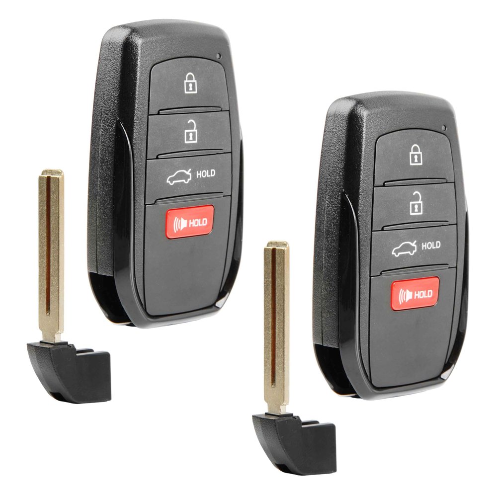 2X Key Fob Remote Replacement 4-Button Smart for 2023-2025 Toyota Corolla (HYQ14FBW, 8990H-12350)