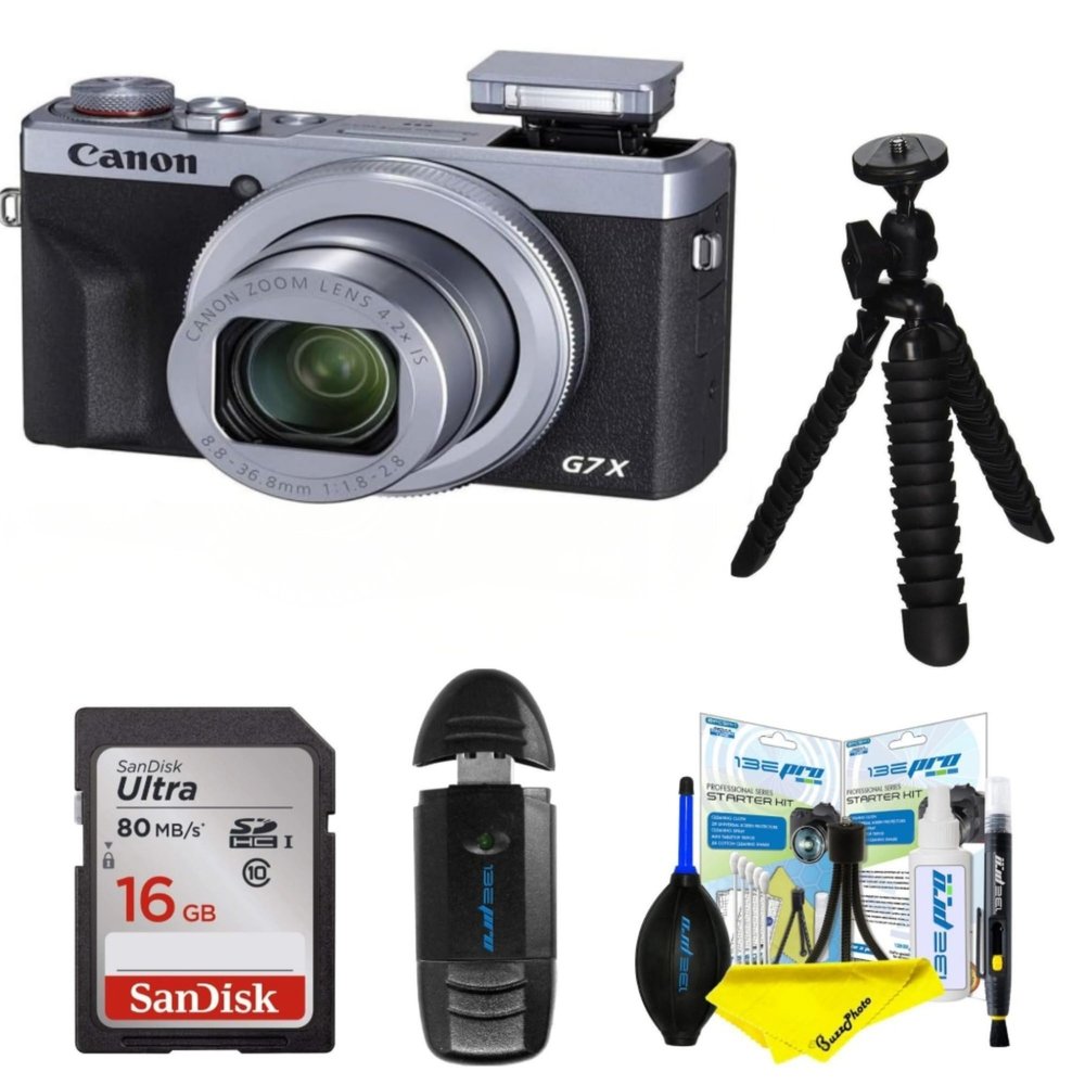 Canon PowerShot Digital Camera [G7 X Mark III] with Wi-Fi & NFC, LCD Screen and 4K Video (Camera w/BuzzPhoto Advanced Accessories Bundle, Silver)