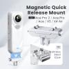 YYRCVRA Magnetic Quick Release Mount Adapter Compatible for Insta360 X5/X4 Air/Ace Pro 2 Camera Metal Extension Base Bracket with 1/4" Adapter/Foldable Connector Buckle for Tripods, Selfie Sticks view 2