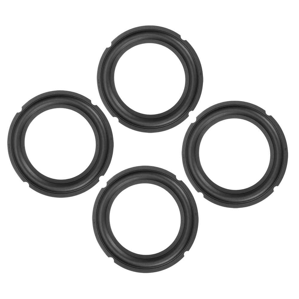 uxcell Black 6.5 Inch Rubber Notch Speaker Edge Surround Ring Replacement Parts for Speaker Repair or DIY 4 Pcs