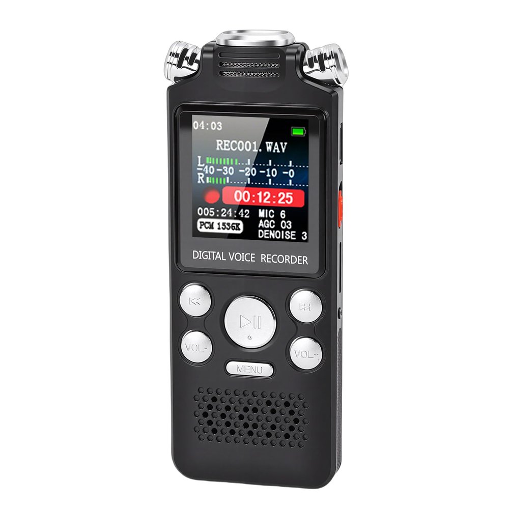 LICAEVEY Digital Voice Recorder, 96GB Memory, Voice Activated Recording, Noise Reduction 1536kbps Clear Stereo for Lectures Meetings Interviews