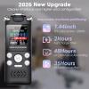 LICAEVEY Digital Voice Recorder, 96GB Memory, Voice Activated Recording, Noise Reduction 1536kbps Clear Stereo for Lectures Meetings Interviews view 2