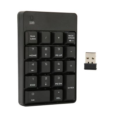 SALALIS SK 51AG Numeric Keypad, 18 Keys 2.4G Wireless USB Number Pad with Low Noise Design, for Laptop Desktop 2000 OS X Vista 7 (Black)