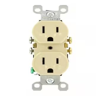 4K Ultra HD Oultet Receptacle Wall Socket Wi-Fi Pinhole Nanny Spy Camera - 120V AC Wired (Uses Existing Wires Inside Wall) - Ivory/Round