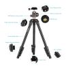 Tripod Stand, Camera Tripod with Panoramic Ballhead Bubble Level Adjustable Height for DSLR Camcorder Mini Projector view 4