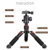 Tripod Stand, MINI Portable Tripode Lightweight Travel Stand Tabletop Video Mini Tripod with 360 Degree Ball Head for Camera DSLR(Black) view 3