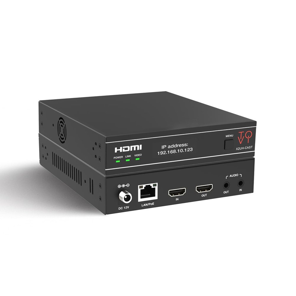 ToVi X2 Series 4K Network Video Streamer AV Over IP Encoder - H.264 H.265 IPTV Livestream with Audio Embed - HDMI Loop Out - Supports Unicast, MultiCast, Audio-Only Stream (X2UH-CAST)