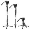 Tripod Stand, Carbon Fibre Monopod Bundle with Pedal Locking Video Fluid Head 186CM 3-in-1 Travel for DSLR Camera(Monopod Set Gray) view 1