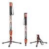 Tripod Stand, Carbon Fibre Monopod Bundle with Pedal Locking Video Fluid Head 186CM 3-in-1 Travel for DSLR Camera(Monopod Orange) view 1