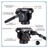 Tripod Stand, Carbon Fibre Monopod Bundle with Pedal Locking Video Fluid Head 186CM 3-in-1 Travel for DSLR Camera(Monopod Orange) view 4