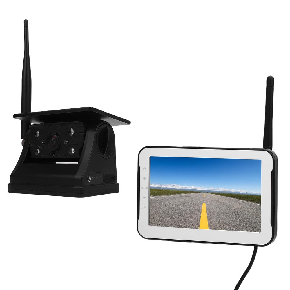 Bewinner Magnetic Solar Wireless Backup Camera, 5in 1080P Display, 9900mAh Rechargeable, 150 Degree Wide Angle, Night Viewing Backup Camera for Truck RV Car