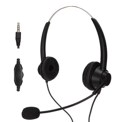 Gugxiom H360D 3.5VA Telephone Headset, Binaural Business Headset with Built in HD Microphone and Adjustable Volume, for Call Center Conference Office Home