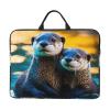 Animal Cute Brown Otters Print 14in Laptop Case Sleeve Shockproof Portable Notebook Computer Cover Protector Bag view 1
