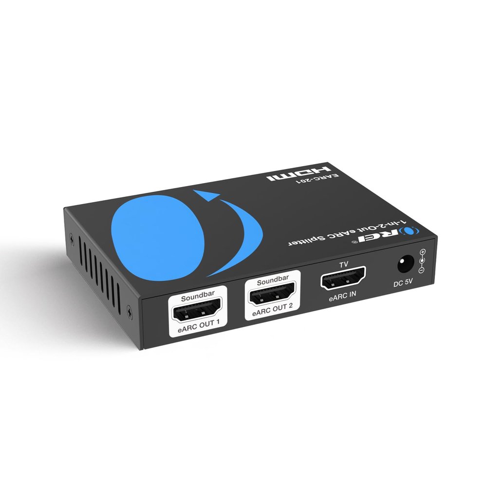 OREI eARC Audio Splitter 1 in 2 Out HDMI ARC/eARC Audio Extractor & Splitter, Dolby Atmos, DTS:X, TrueHD, CEC Volume Control, Dual Soundbar Audio Adapter