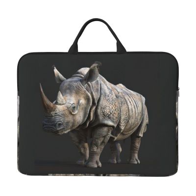 Animal Rhino Print 14in Laptop Case Sleeve Shockproof Portable Notebook Computer Cover Protector Bag
