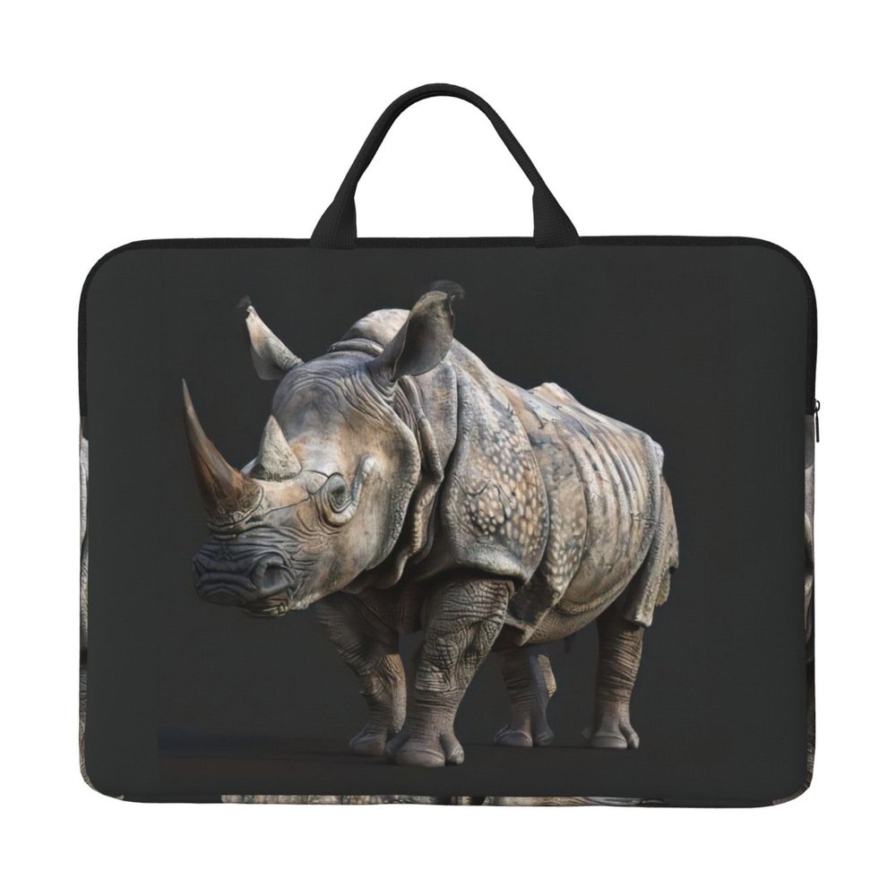 Animal Rhino Print 14in Laptop Case Sleeve Shockproof Portable Notebook Computer Cover Protector Bag