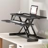 32 Inch Desk Converter, Height Adjustable Sit to Stand Riser, Dual Monitor and Laptop Workstation with Wide Keyboard Tray, Black view 3
