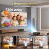 2200 ANSI Smart Projector 4K HDR, LED Daylight Projectors with Licensed Apps, Wifi6 Bluetooth DB Audio TOF Auto Focus HDMI ARC Home Theater for Indoor Room & Outdoor Gaming view 2