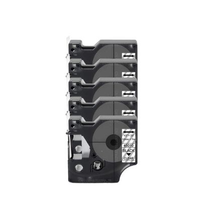 5Pack 12mm D1 Tape 45013 Compatible with LabelManager LM160 280 Label Printer Replacement for 45010 45018(Black on Clear)