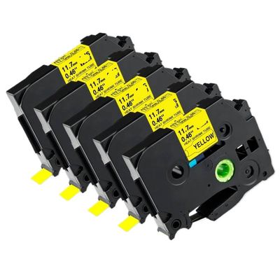 5pcs Heat Shrink Tubes Label Tape 12mm Black On Yellow HSe-631 Compatible with E1000pro Label Maker